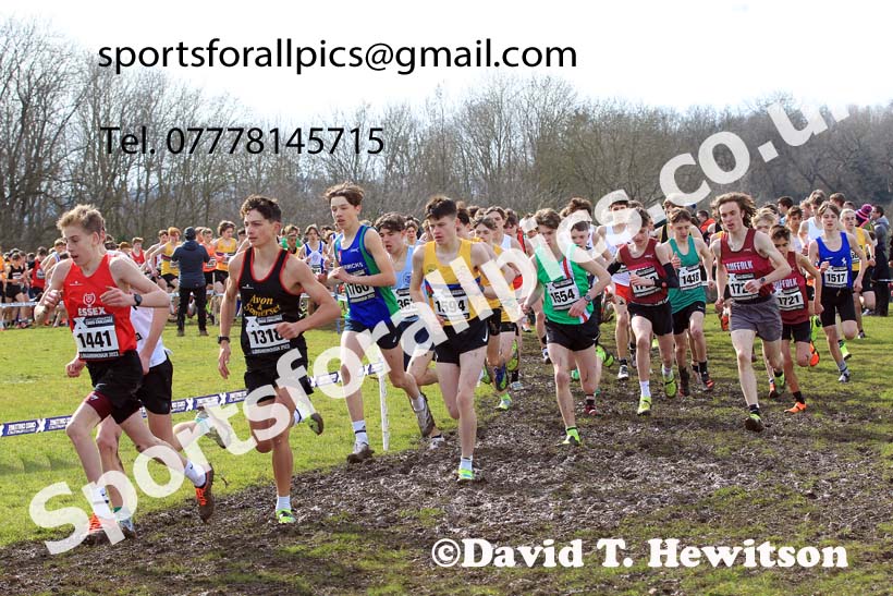 Boys Under-15s 2023 UK CAU Inter Counties Cross Country Champs, Prestwold Hall, Loughborough. Photo: David T. Hewitson/Sports for All Pics